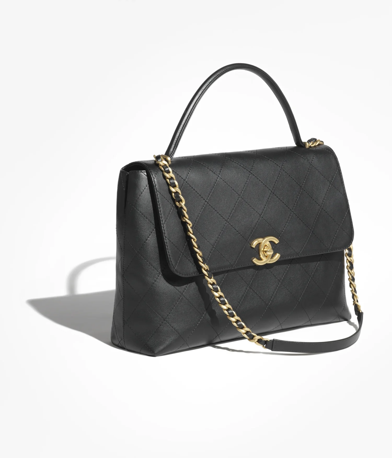 Mirror Top Chanel Extra Large Top Handle Flap Handbag B