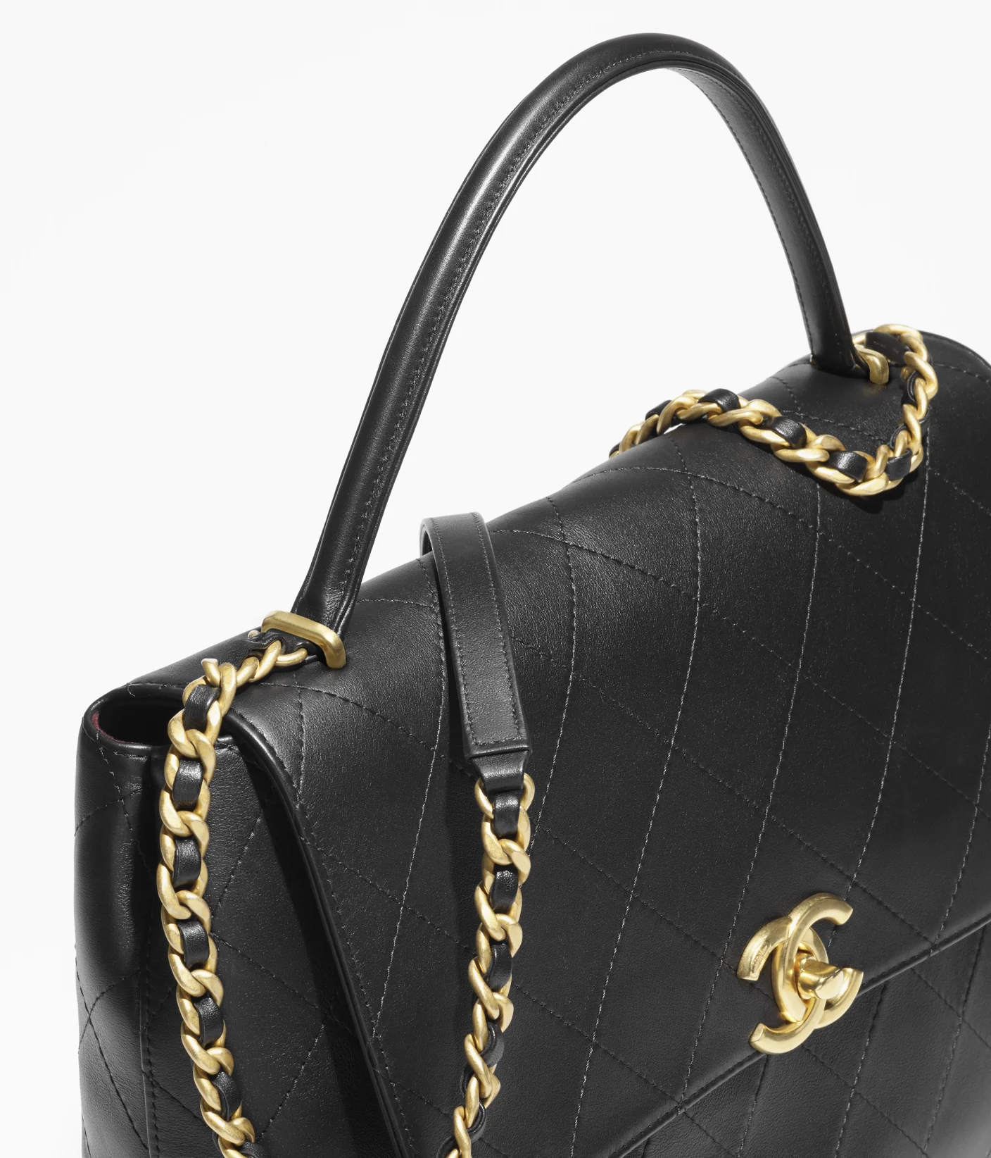 Mirror Top Chanel Extra Large Top Handle Flap Handbag B