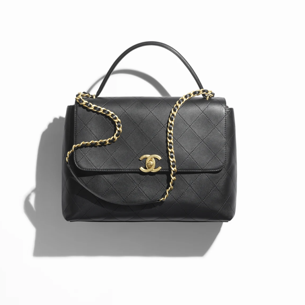 Mirror Top Chanel Extra Large Top Handle Flap Handbag B