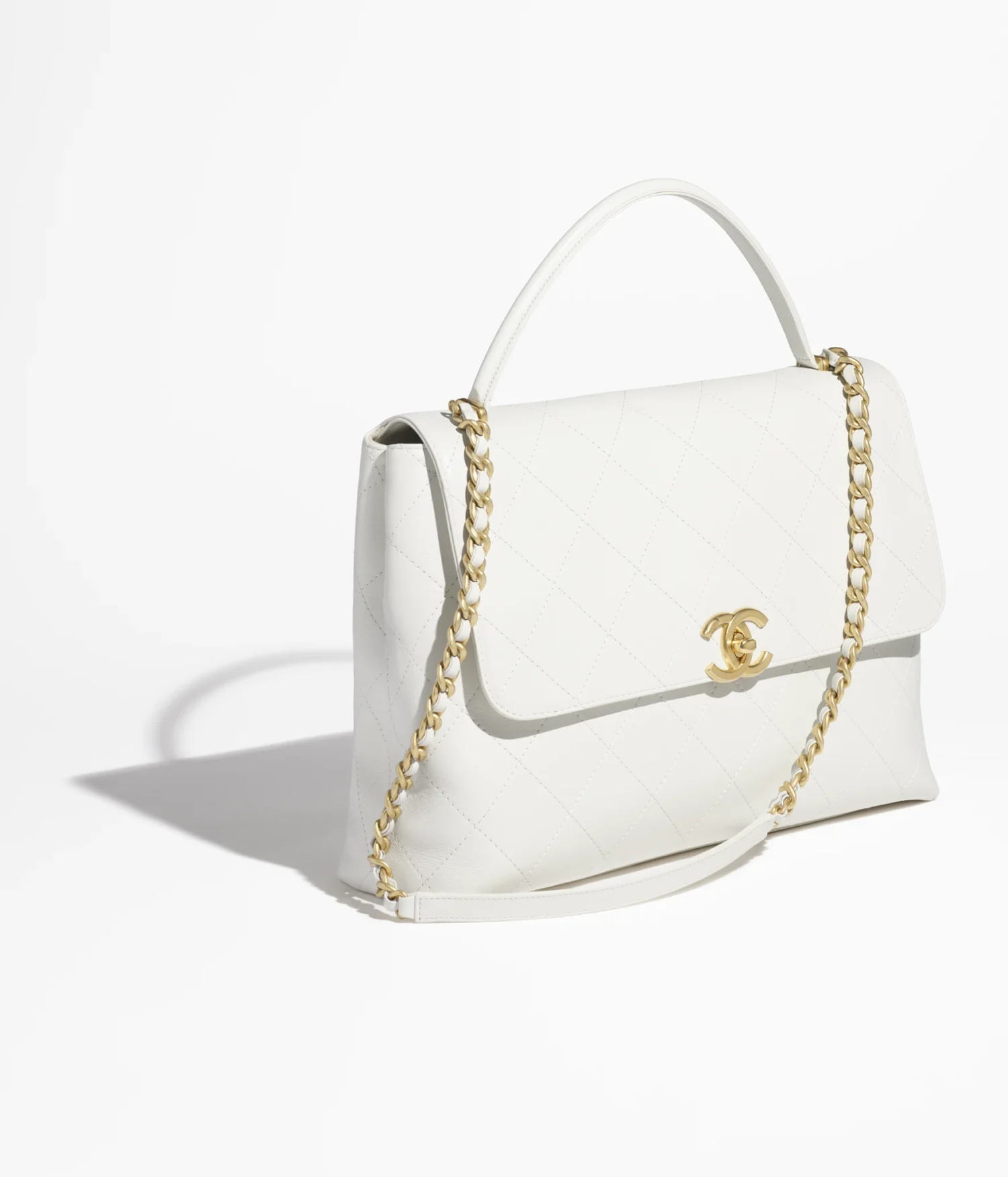 Mirror Top Chanel Extra Large Top Handle Flap Handbag W