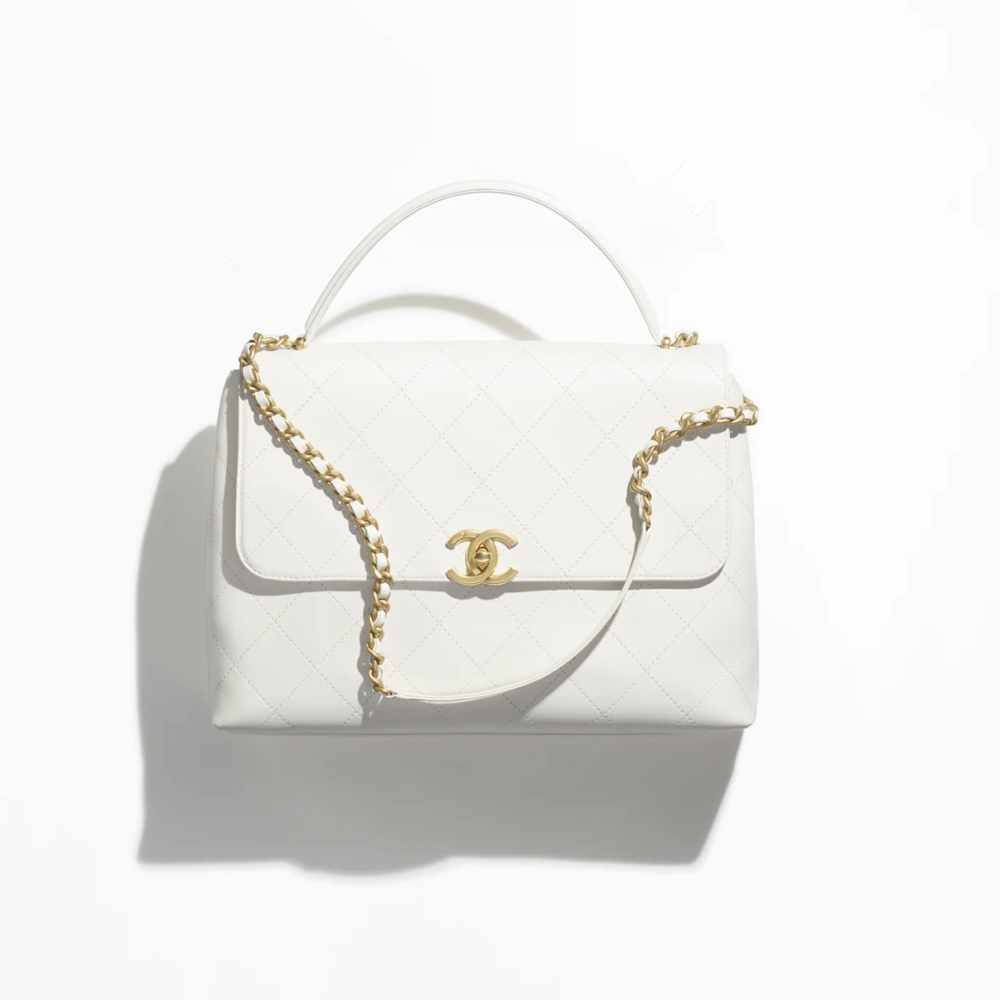 Mirror Top Chanel Extra Large Top Handle Flap Handbag W