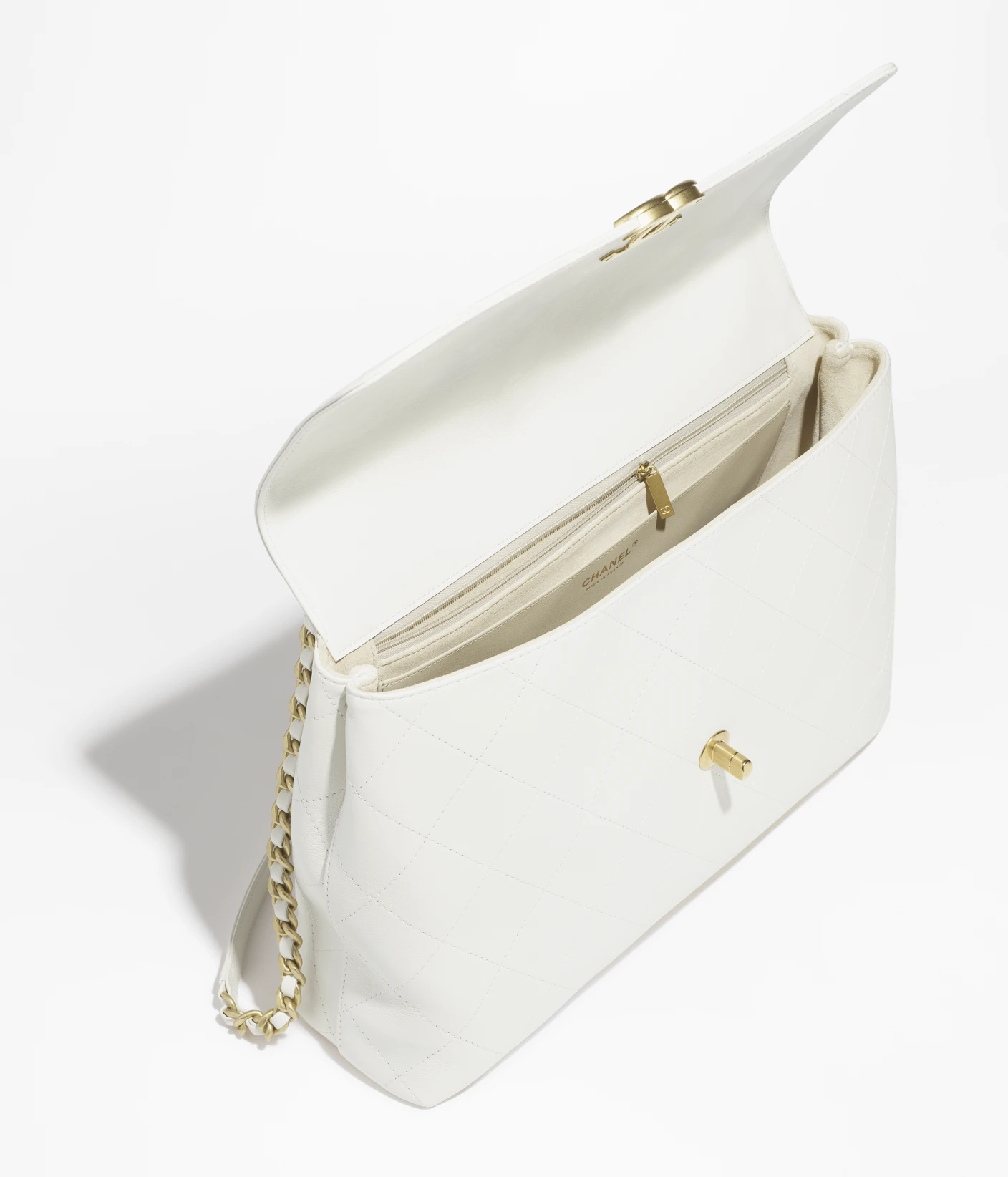 Mirror Top Chanel Extra Large Top Handle Flap Handbag W
